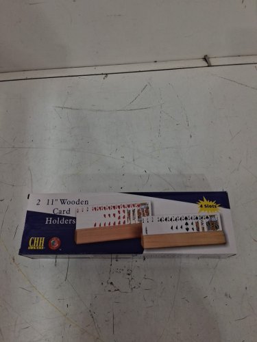 2PK CHH GAMES WOODEN CARD HOLDERS - 11" - LIGHT WOOD image 2