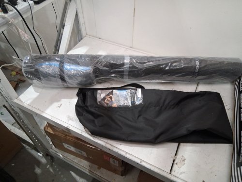 sensu large extra thick yoga and exercise mat with carrying bag and towel - 6ft x 4ft x 9mm - black image 2