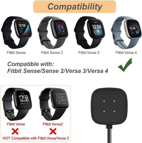 USB WALL CHARGER & BLOCK FOR FITBIT SMART WATCHES - BLACK image 2