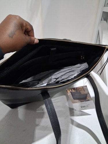 BUFFALO DAVID BITTON LEATHER TOTE SHOULDER BAG - BLACK (MODEL: 2012486) image 3