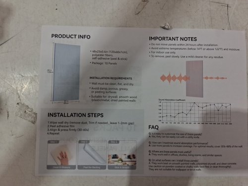10pk Lakexus Acoustic Soundproof Wall Panels- 47.2"×23.6"- white image 6