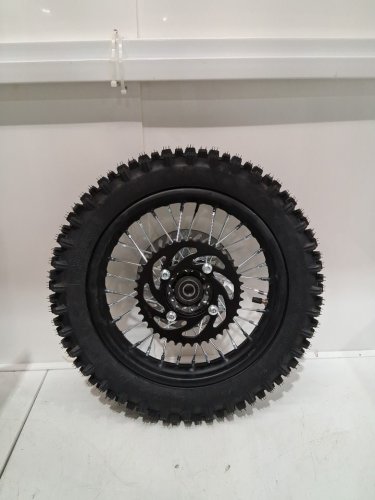 Estink Dirt Bike Rear Wheel Rim Assembly, 80/100-12 Compatible with 110c C 125c C Off Road Bikes- 12"-black image 3