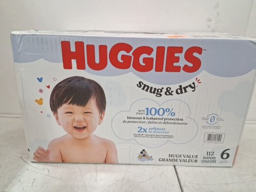 112PK HUGGIES SNUG AND DRY DIAPERS - SIZE 6 (OVER 112LBS ) - DISNEY BABY MICKEY MOUSE (MODEL: 56459) image 4