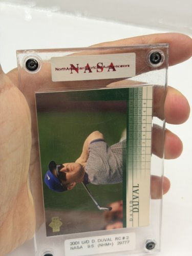 NASA GRADED 9.5 NEAR MINT+ 2001 UPPER DECK DAVID DUVAL ROOKIE CARD #2 image 2
