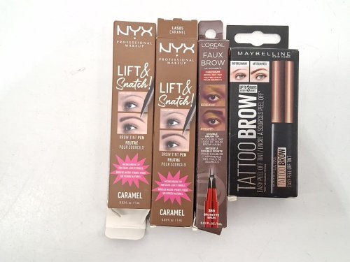 4 assorted brow products - assorted brands, types and shades - nyx lift and snatch brow tint pen / l'oreal faux brow double tip pen / maybelline tattoo brow peel off brow tint image 2