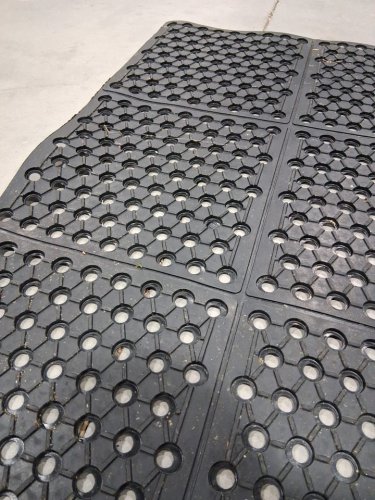 Commercial Drainage Anti-Fatigue Rubber Non-Slip Doormat with Drainage Holes - 83"x36" - black (model: CAW5-28-0002) image 5
