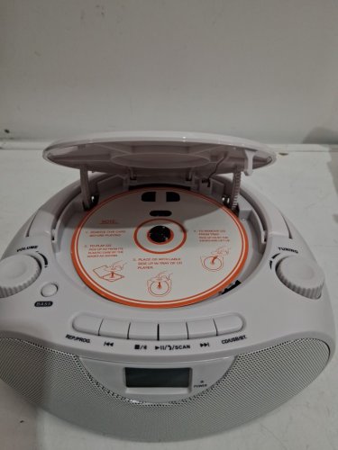 Nextron Portable Stereo CD Player Boombox with AM/FM Radio, Bluetooth, USB, AUX-in, Headphone Jack, CD-R/RW and MP3 CDs Compatible, Clear and Full Sound with Bass Boost, AC/Battery Operated – White (Model: CB-500BT-WHITE) image 9