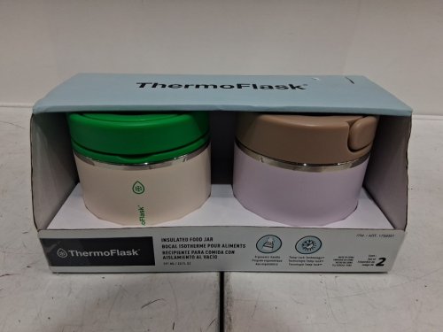 2pk thermoflask insulated food jars - 20oz - green/brown (model: 1759351) image 2