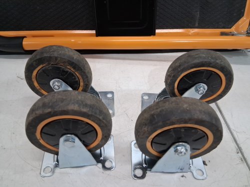 MAXWORKS FOLDABLE PLATFORM TRUCK PUSH DOLLY WITH SWIVEL WHEELS - 330LB CAPACITY - YELLOW/BLACK (MODEL: 80876) image 6