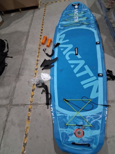 nacatin inflatable stand up paddle board with accessories - 10ft 6'' x 32" - wood grain (Model: sup003) image 3