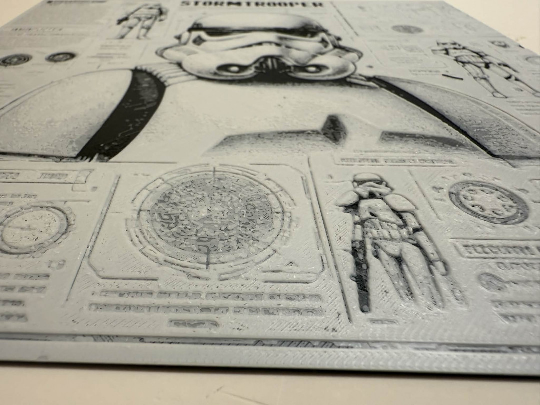 8"x8" 3D Printed - Storm Trooper - Star Wars- Textured Photo image 2