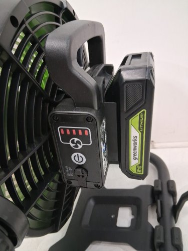 4PC Greenworks 5 Speed CFM Fan with Battery and Charger - 10" - 24V - Green (Model: image 4