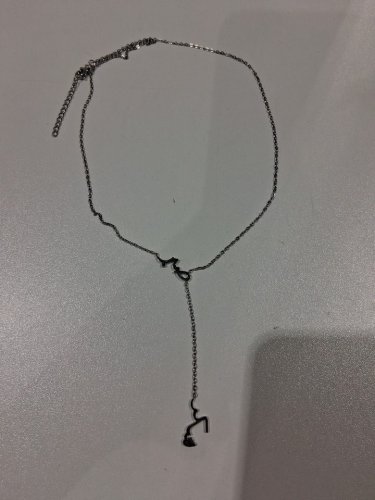 minimalistic calligraphy "صبر,شكر(Gratitude, Patience)" drop pendant chain necklace - ~3 drop/20.5" - 22.5" - silver image 3