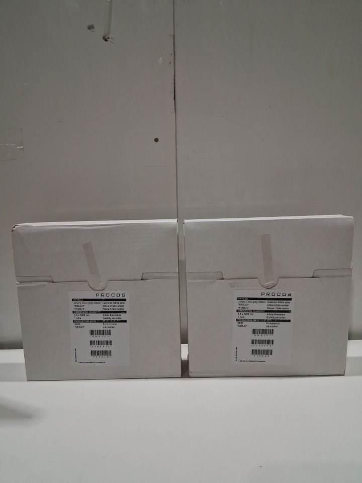 2 Jimmy Choo Logo Luxury Ribbon Roll - 2.5cm x 165FT EACH ROLL - Silver / Grey (Model: RBGJC1) image 2