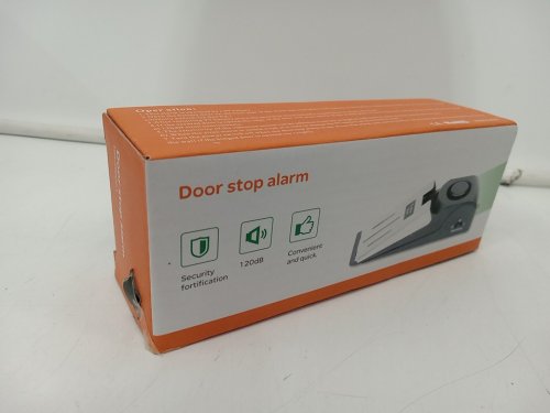 Portable Door Stop Alarm / Door Stopper - 120dB - Black / Silver (Model: HH-MD001) image 2