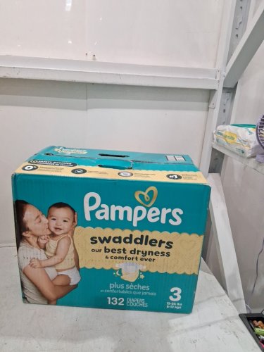 132PK PAMPERS SWADDLERS DIAPERS - SIZE 3 (13LB - 26LB) image 2