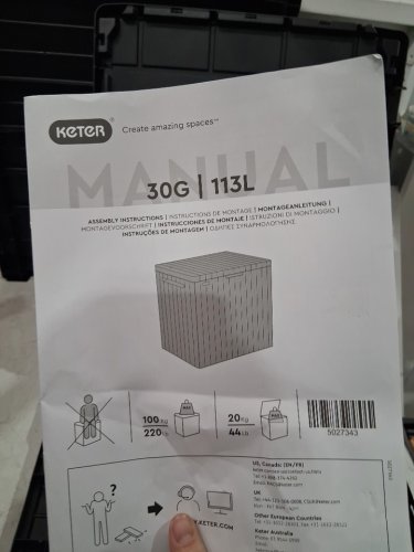 Keter City weatherproof Resin Deck Box - 30 GALLON - BLACK/GRAPHITE (model: 251987) image 4