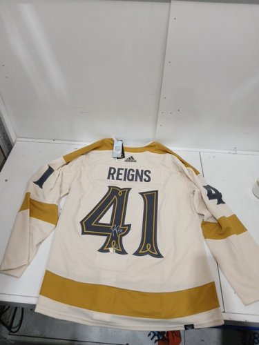 *SIGNED* mens nhl WrestleMania WWE las Vegas 41 Roman reigns Vegas golden knights jersey - size 56 - fanatics COA - 7 of 41 image 9