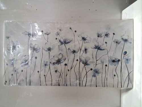 VEAEE blue botanical Flowers Canvas - 47" x 23.5" - Indigo Floral image 2
