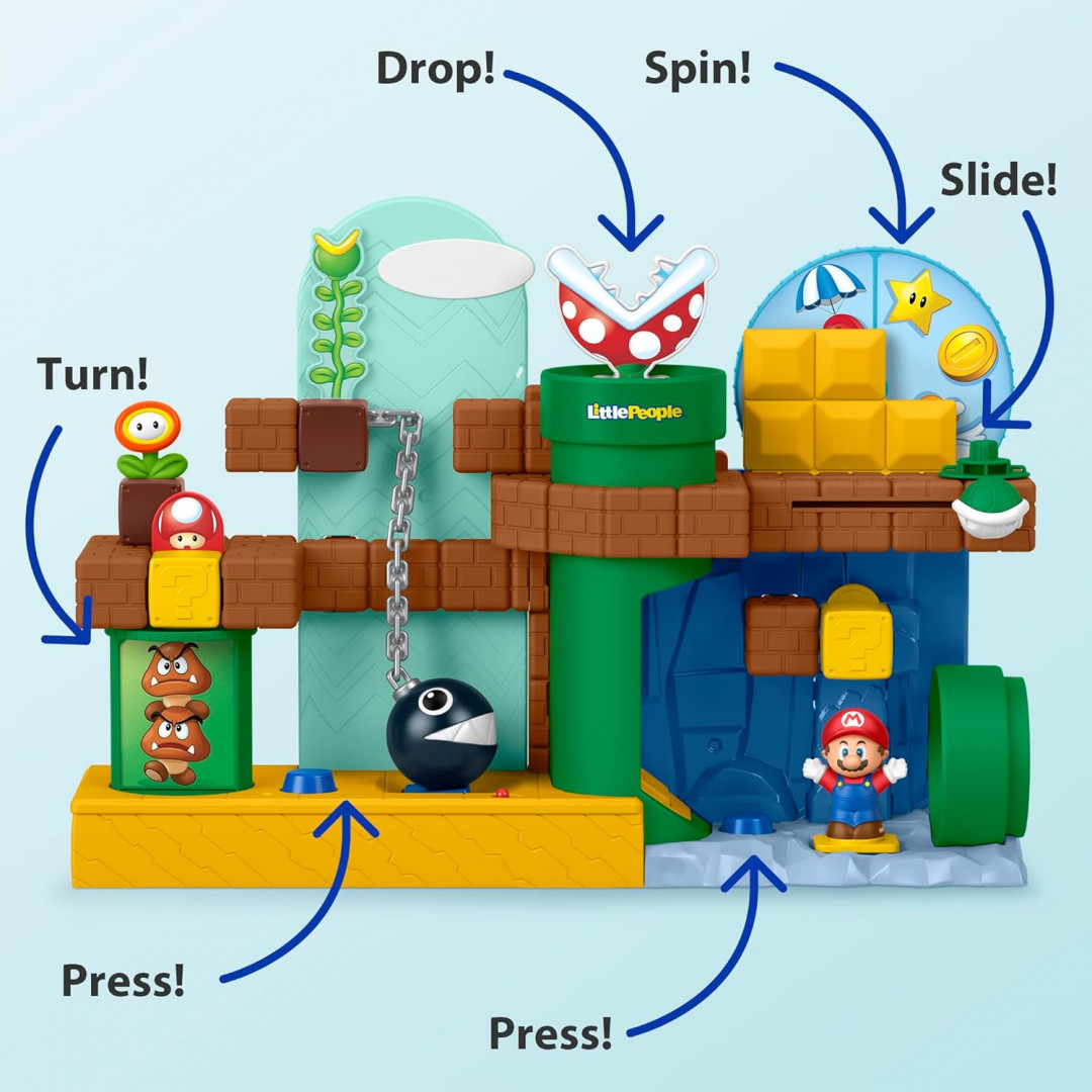 Fisher-Price Little People My Mario Adventure Playset with Music Sounds & Figures (model: jnp-9633) image 2
