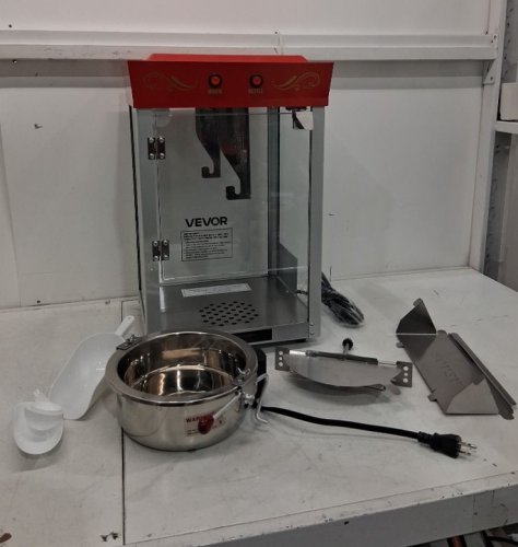 Commercial Countertop Popcorn Machine/Maker with Stainless Steel Kettle -  48 Cups/8oz /800W  - red - (model: NP08T) image 2