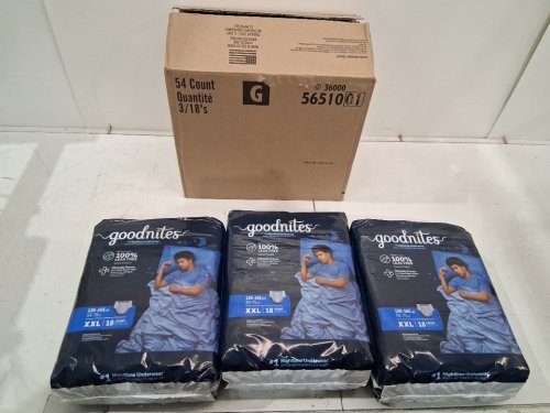 54pk Goodnites Boy's Nighttime Underwear quick absorb protection - xxl - 120LBS - 165LBS (model: 56510) image 2