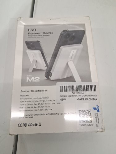 Magnetic Wireless Portable Charger Power Bank - 10000mAh -15W - WHITE - (MODEL: M2) image 3