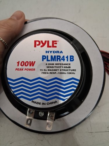 PYLE DUAL CONE WATERPROOF STEREO SPEAKER SYSTEM SET - 4''/100W - BLACK (MODEL: PLMR41B) image 4