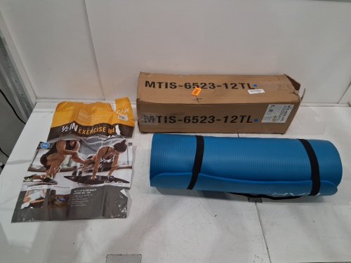 CAP Barbell High Density Exercise Yoga Mat with Strap - 1/2" x 24"x 68" - teal (model: mtis-6523-12tl) image 2