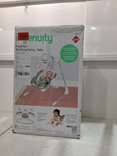 Ingenuity InLighten 5-Speed soothing Baby Swing - 0-9 months - nally owl gray - (model: 13097) image 2