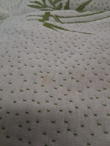 Premium BAMBOO MATtRESS TOPPER for Back Pain - QUEEN (60" x 80") - white/green image 3