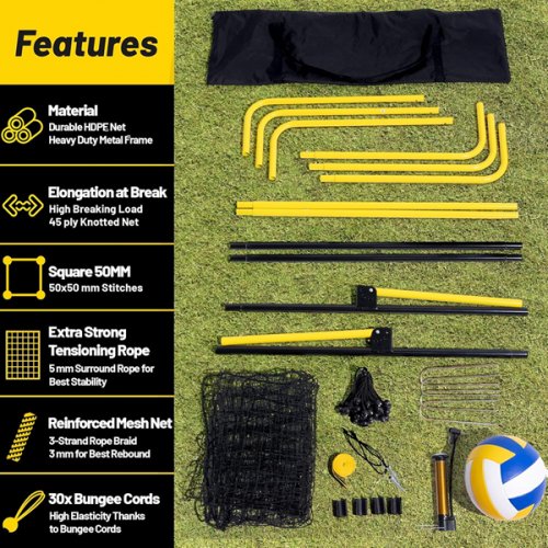 Happy Jump Volleyball Rebounder Bounce Back Trainer Net WITH 5 Angles - 7FT X 4FT - BLACK/YELLOW (MODEL: 7X4FT PRO / A2621222BQ1) image 2