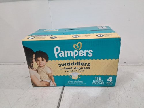 112PK PAMPERS SWADDLERS DISPOSABLE DIAPERS - SIZE 4 image 2