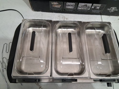 PROCTOR SILEX ADJUSTABLE HEAT BUFFET SERVER & FOOD WARMER WITH 3 OVEN-SAFE DISHES - 2.5QT /EACH- SILVER (MODEL : 34300RG) image 4