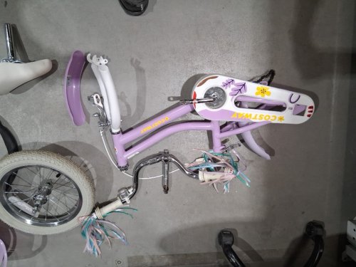Kids Bicycle with extra wheels, baSKET, Doll Seat and Streamers - 16" - purple (model: ts10239zs-14) image 5