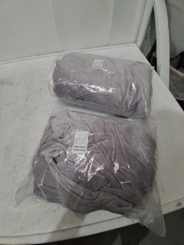 2pc Stretch Wingback Chair Covers for 1 seater chair - light grey image 3