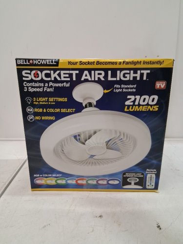 2 IN 1 BELL+HOWELL COLOUR SELECT LIGHT BULB SOCKET AIR FAN LIGHT - RBG LED - 2100LM - E26 (MODEL: 2308) image 4