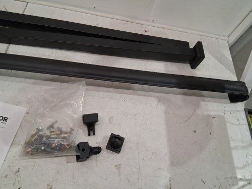 VEVOR OUTDOOR ADJUSTABLE 4 STEP HANDRAIL MADE FOR CONCRETE STEPS OR WOOD STAIRS, 47.2" X 37.8" - BLACK (model: H5710-4) image 6