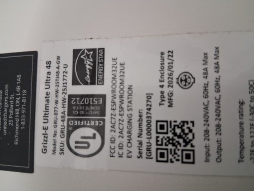 Grizzl-E 48A Ultimate ultra Level 2 Fast Electric Vehicle (EV) Charger with wifi and app control  -  48A - white - (model: gru-48a-hw-25j1772) image 6