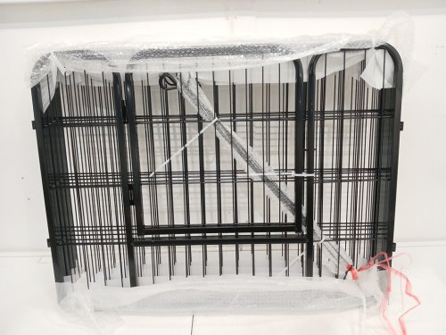 Yaheetech Heavy Duty foldable Extra Wide Outdoor 6 panel Dog Playpen with door- 64" x 32" x 24" - black (model: 592472) image 3