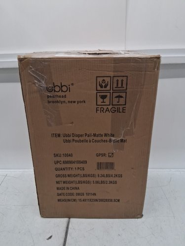 UBBI STEEL DIAPER PAIL WITH SAFETY LOCK - 13GAL - WHITE - (model: 21025 10114n) image 2