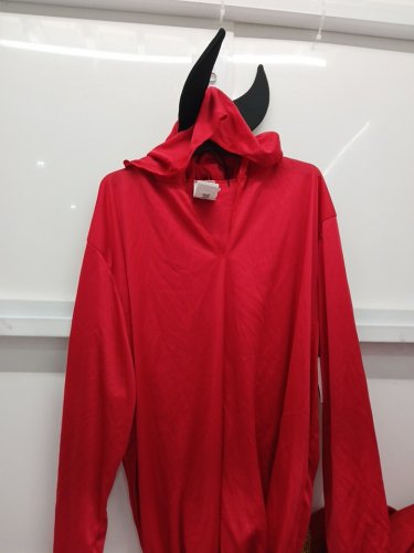 2PC MEN'S RUBIES DEVIL COSTUME - MEDIUM (32-34) - RED (STYLE: DEVIL / DIABLE) image 2