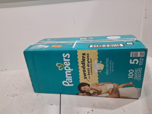 100PK PAMPERS SWADDLERS 100% LEAKPROOF DISPOSABLE BABY DIAPERS - SIZE 5 image 2