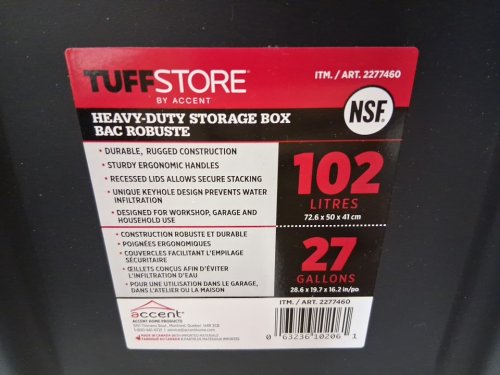 2PK Accent Pro Series heavy duty tote storage bin - 120l - red/black (model: 2277460) image 3