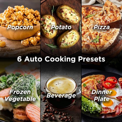 Black+Decker Stainless Steel Microwave Oven with Push Button Door and Child Safety Lock - 900W - 1.1 CU.FT. - Black / Silver  (MODEL NO. EM031MB11-P) image 2