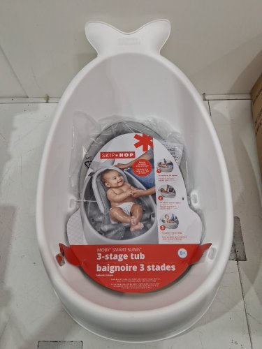 Skip Hop Moby Smart Sling 3-Stage baby bathtub - White/GREY (MODEL: 9P466810) image 3