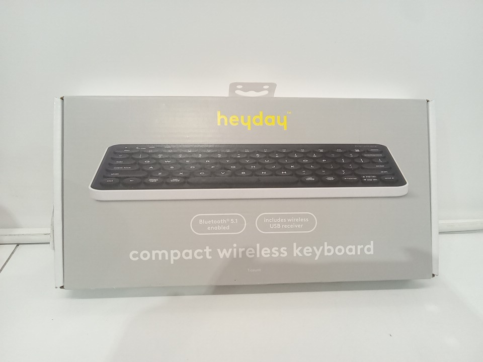 heyday BLUETOOTH 5.1 ENABLED 78-key round-key keyboard with wireless usb receiver - black/white (Model: 056 00 0096) image 2