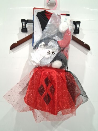 6PC GIRLS RUBIES DC HARLEY QUINN COSTUME - SMALL (4-6) - RED/BLACK/WHITE image 2