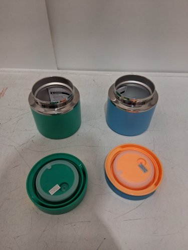 2PK THERMOFLASK INSULATED FOOD JARS - 20OZ - blue/green/yellow & Teal/Orange/blue (MODEL: 1759351) image 4
