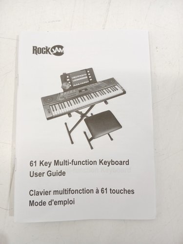 ROCKJAM 61 KEY KEYBOARD PIANO WITH PITCH BEND KIT, KEYBOARD STAND, AND PIANO BENCH - 9V - BLACK (MODEL: RJ5061) image 5